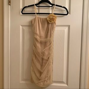 Un Deux Trois gold dress